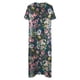 thumbnail image 4 of Puntoco Vestido De Manga Corta Con Cuello En V, Botones Estampados Informales De Verano Para Mujer Con Bolsillos, Bajo Grande, Azul Marino Xl, 4 of 4