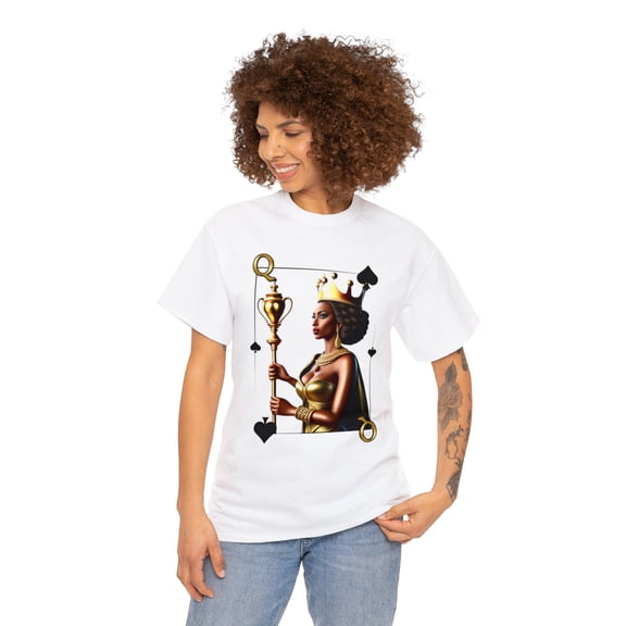 Queen of Spades African American playing card graphic tee, women's tshirt