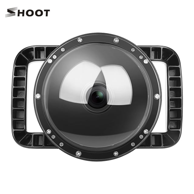 SHOOT 6inch Dual Handheld Waterproof Dome Port Diving Housing Case Compatible with Osmo Action