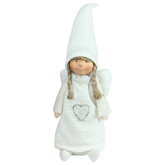 Northlight Snowy Woodlands Girl Angel Christmas Figurine - 19.25" - White