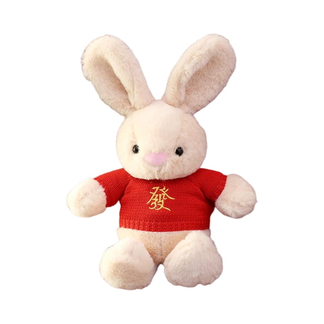 Suéter rojo, muñeco de conejo de peluche, juguete de peluche de 15,8 pulgadas de altura, decoración de Festival para oficina, dormitorio, asiento, Estilo A Sunnimix Muñeco Conejo