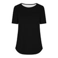 thumbnail image 4 of Summer V Neck Tops for Women 2026 Short Sleeve Shirts Women White Tshirts Shirts Solid Color Tees Oversized Tee Shirts, 4 of 5