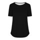 thumbnail image 2 of Mujeres Manga Corta Tops Casual Cuello Redondo Sólido, Moda Ligero Poliéster Spandex Tee, 2 of 5