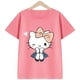 thumbnail image 5 of Hello Kitty, ropa de verano de manga corta de algodón para niñas, camiseta con estampado de dibujos animados, camisa inferior fina de media manga para niños, 5 of 5