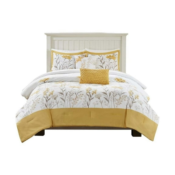 Gracie Mills Jesse 5-Piece Botanical Cotton Comforter Set - GRACE-13250