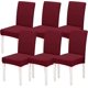 thumbnail image 1 of Chair Covers for Dining Room Set of 6,Dining Chair Slipcover Jacquard Stretchable for KitchenHotelRestaurant(6 Pieces,Wine), 1 of 5