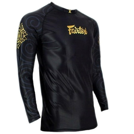 

Fairtex Long Sleeve NINLAPAT Rash Guard - RG6 - Black - Ideal for MMA Training and Competition