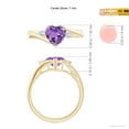 thumbnail image 5 of ANGARA Natural 1.1 Ct. Amethyst with Diamond Classic Ring in 14K Yellow Gold for Women (Ring Size: 6), 5 of 10