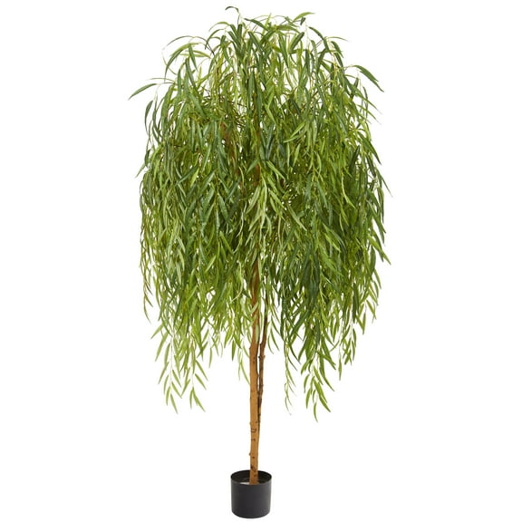 Nearly Natural 7' Willow Artificial Tree, Green