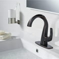 thumbnail image 3 of Wowow Oil Rubbed Bronze Single Hole 1-Handle Bathroom Sink Faucet with Drain and Deck Plate, 3 of 8