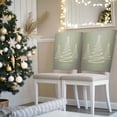 thumbnail image 3 of Christmas Tree Lights Chair Covers Set of 6 Stars Shinny Sage Green Art Abstract Chair Back Covers Stretch Removable Washable Slipcovers Protector for Dining Room Kitchen Party Decor, 3 of 5