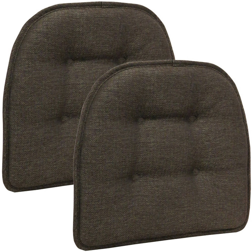 Gripper NonSlip 15" x 16" Omega Tufted Chair Cushions, Set of 2