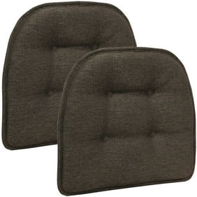 Set Of 4 Reversible U Shaped Chair Pads Ties Tufted Cotton