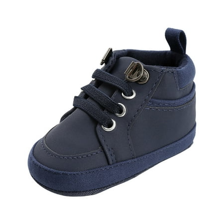 

yinguo boys first fashion shoes shoes baby kid walkers girl solid cross-tied toddler baby shoes dark blue 6-12