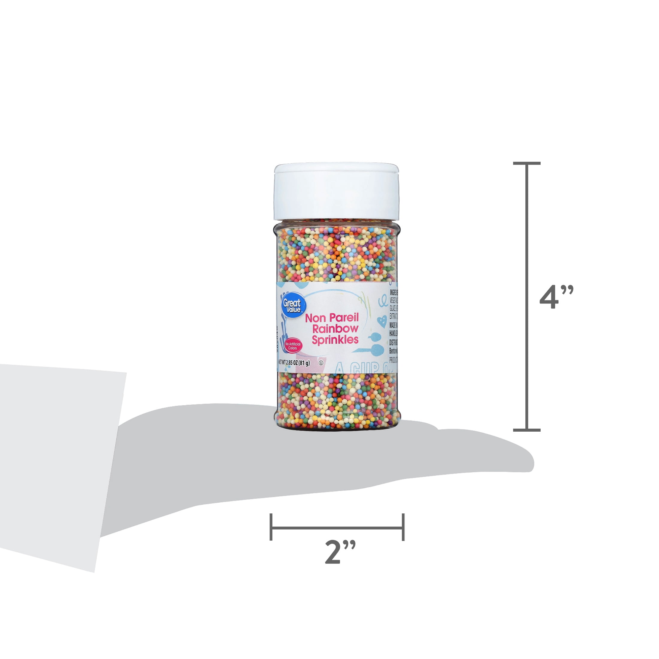 Great Value Non Pareil Rainbow Decorating Sprinkles, 3.15 oz