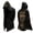 A-Black386, variant on Men's Celtic Wolf Print Hooded Long Cardigan Open Front Long Sleeve Norse Vintage Outerwear Coat