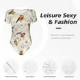thumbnail image 6 of Easygdp Little Birds Women'S Waist-Cinching Short-Sleeved Onesie, Olastic Onesiet,Snaps At Bottom,Easy To Put On And Take Off - Large, 6 of 9