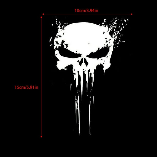 Punisher Skull With Outline Splatter Decal Vinyl Punisher Sticker