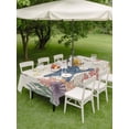 thumbnail image 4 of Outdoor Tablecloth with Umbrella Hole for Patio/Picnic/Party/Camping, Coastal Starfish Waterproof Table Cloth Rectangle Table Cover Washable, Vintage Ocean Fish Seaweed Marine Coral (60"x 84"), 4 of 9
