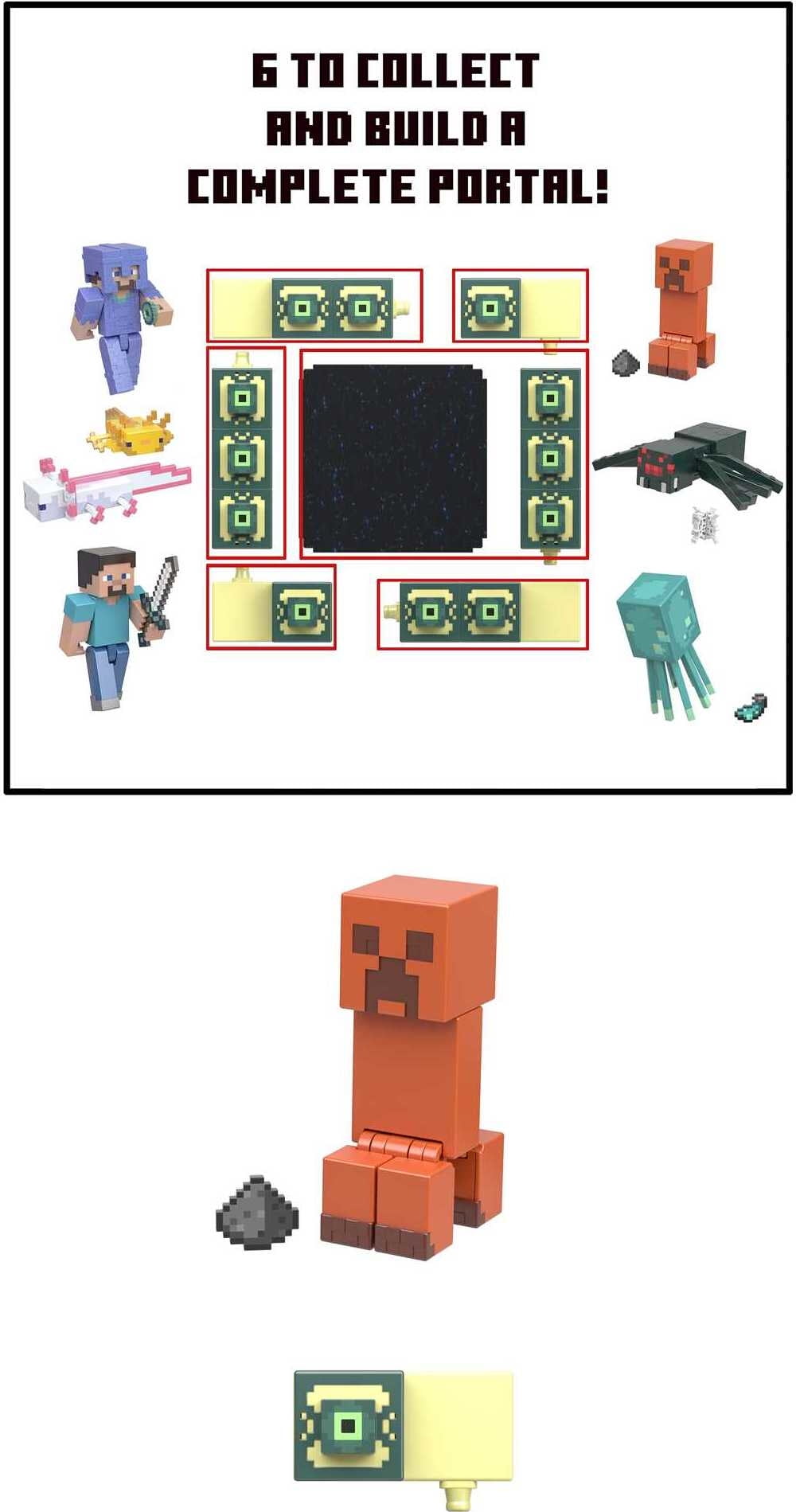  Mattel Minecraft Creeper 3.25 Scale Scale Video Game Authentic  Action Figure with Accessory and Craft-a-Block : Toys & Games