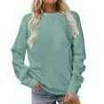 thumbnail image 4 of Admvng Women Sweatshirt Long Sleeves Casual Shirts Color Round Neck Sweatshirt Crewneck Pullover Tunic Tops，Size S-3XL, 4 of 4