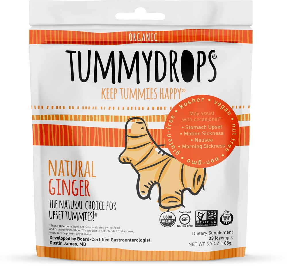 Tummydrops Natural Ginger NonGMO Project Verified 30 individually