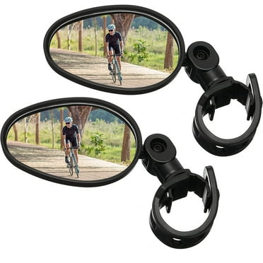 2 Pieces Bicycle Mirror 360 Degree Adjustable Swivel Handlebar Mirror Wide Angle Bicycle Mirror Bike Rear View Mirror Shockproof Acrylic Convex Mirror Safer