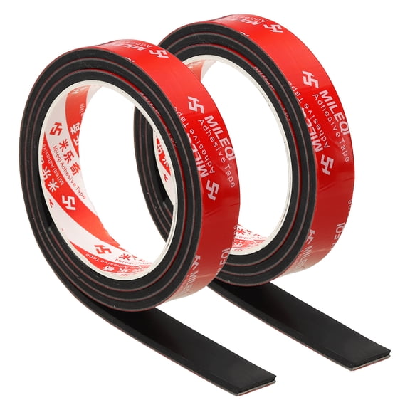 2Pcs Neoprene Rubber Strips 3/4" x 3/16" x 3.3FT Adhesive Solid Rubber Sheet