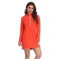 thumbnail image 5 of HDE Women's Swimwear Cover Up Dress Long Sleeve Tunic Spicy Orange L, 5 of 6