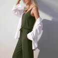 thumbnail image 4 of Diufon Womens Jumpsuits Summer Dressy Sleeveless Wide Leg Long Pants Rompers Casual Outfits with Pockets, 4 of 8