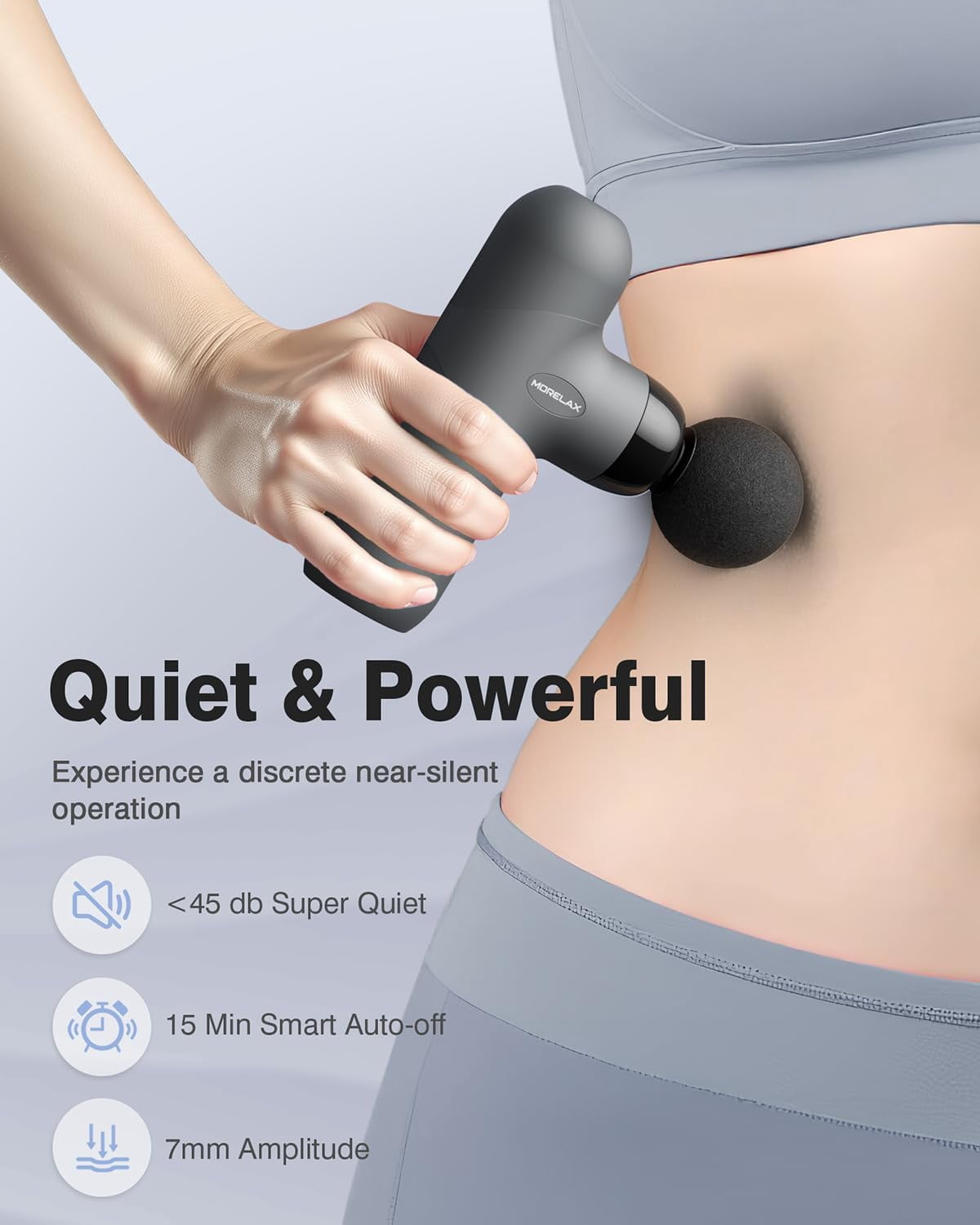 Mini Massage Gun, Deep Tissue Portable Percussion for Back Pain Relief, Compact Sports Travel