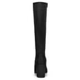 thumbnail image 3 of Unique Bargains Women's Round Toe Block Heel Knee High Boots, 3 of 6