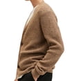 thumbnail image 3 of Liacowi Men Fashion Cardigan Solid Color Long Sleeve V Neck Button Closure Sweater Open Front Coat Spring Fall Loose Casual Knit Outerwear, 3 of 10