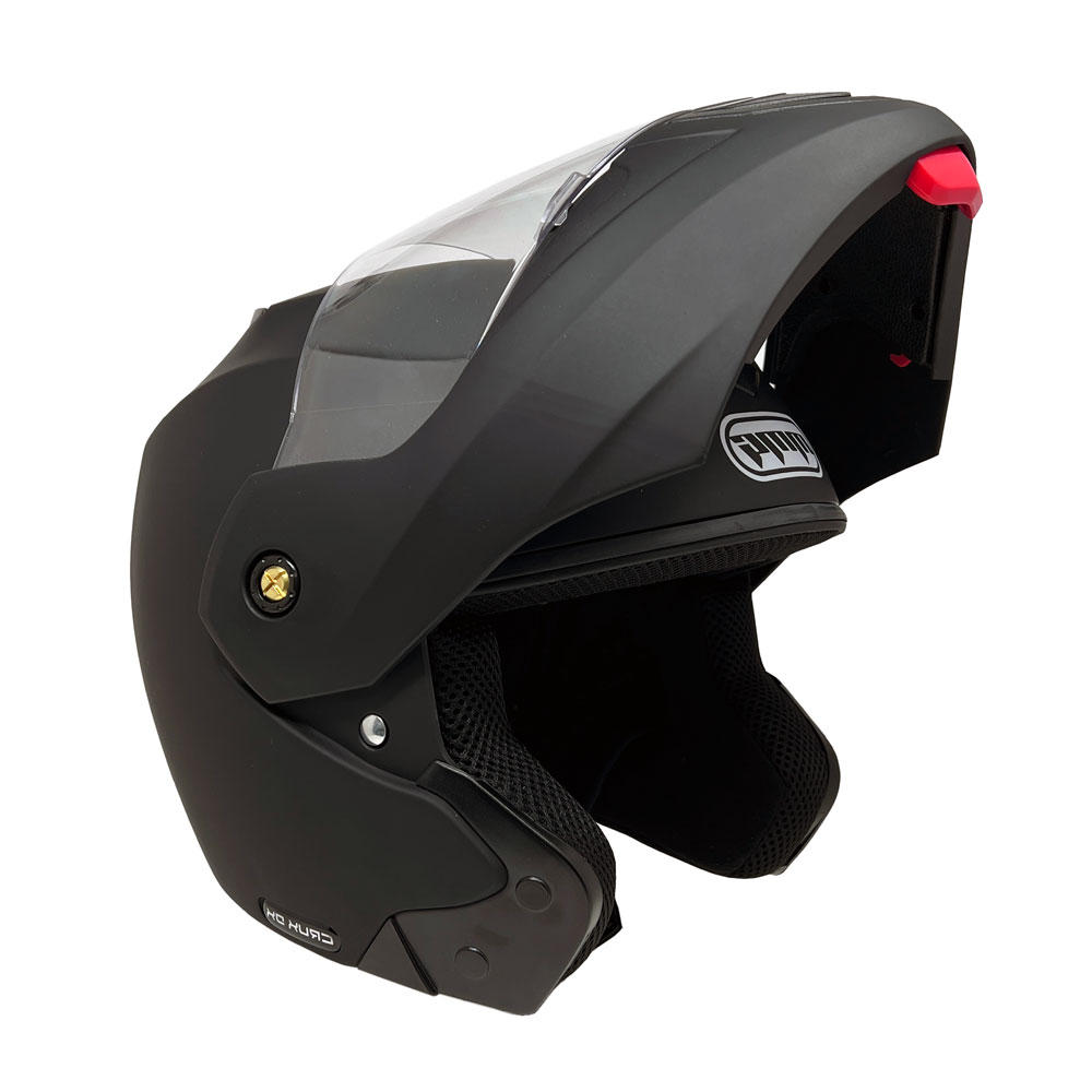 MMG Adult Motorcycle Modular Full Face Helmet Flip up Visor DOT - Model 34 (Matte Black, Large)