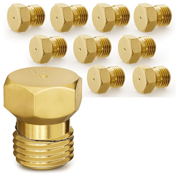 10 Pcs Propane to Natural Gas Conversion Kit-M6 X 0.75mm,0.5mm Brass Nozzle Kit for Stov ywm58