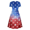 thumbnail image 5 of Women's 4th of July Patriotic Dress, Women Sexy Short Sleeve Maxi Dress, Independence Day American Flag Printed Elegant Design, Bohemian Silhouette for Summer Activities,Red 2XL, 5 of 5