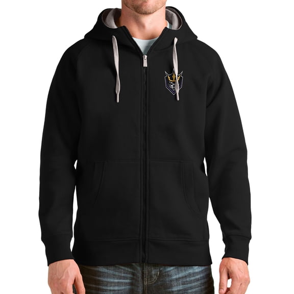 Men's Antigua Black San Diego Seals Victory Full-Zip Hoodie