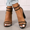 thumbnail image 4 of SACFOF High Heels for Women Open Toe Chunky Heels High Heeled Sandals Fahsion Casual Ankle Strap Dress Pump Sandals, 4 of 7