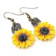thumbnail image 4 of Pendientes colgantes de girasol Yashi flores amarillas joyas de boda, 4 of 4