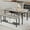 grey, variant on 4 Pieces Dining Table Set, Farmhouse Kitchen Table Set with Bench and 2 Chairs, Rectangular Breakfast Table Set for 4 with Storage Racks for Apartment, studio