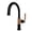 Matte Black / Rose Gold, variant on Kingston Brass KS2237KL Whitaker One-Handle Single-Hole Bathroom Faucet with Push Pop-Up Drain, Matte Black/Rose Gold