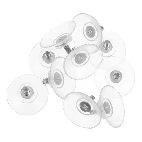 NICEXMAS 10Pcs Tabletop Glass Suction Cups Clear Plastic Replacement Pads Easy Installation Transparent