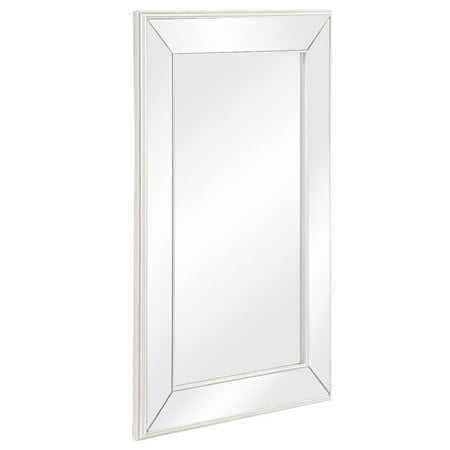 Mirror Frame Mount - Gymax Large Flat Framed Wall Mirror Mounted 3 Inch Edge Beveled Frame