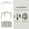 thumbnail image 4 of Outsunny 10' x 10' Pop Up Canopy Tent with Netting, Instant Gazebo, Ez up Screen House Room with Carry Bag, Height Adjustable, for Outdoor, Garden, Patio, Beige, 4 of 5