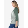 thumbnail image 3 of Woman Within Plus Size Three-Quarter Sleeve Baseball Tee, 3 of 6