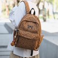 thumbnail image 4 of Yucurem Large Capacity Aesthetic Corduroy Bow Printed Backpacks, Lightweight Coquette Backpack with Bowknot for Travel Work Daily Use (Brown), 4 of 6
