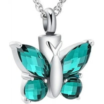 Cremation Jewelry Butterfly Urn Necklace for Ashes for Women Men Keepsake Memorial Human Pet Ashes Locket Pendant