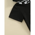 thumbnail image 6 of Hirigin Toddler Baby Boy Summer Clothes Sets Checkerboard Plaid Hoodie Short Sleeve T-Shirt Casual Shorts Set Cute Outfits, 6 of 8