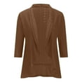 thumbnail image 5 of Elvqul Womens Cardigans Pattern Cardigans Brown Open Front Long Sleeve Sweaters for Juniors Lightweight, 5 of 6