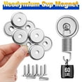 thumbnail image 5 of VNDUEEY Neodymium Cup Magnets, Strong Rare Earth Magnets, 60LBS 8 Pack Round Base Disc Magnet Heavy Duty with Countersunk Hole and Stainless Screws for Kitchen, Office, Workplace, Craft, 5 of 6